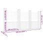 vidaXL Cesta de gaviones forma de U 4 postes de hierro 380x20x200 cm