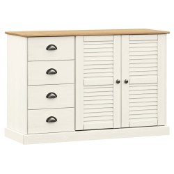 vidaXL Aparador con cajones VIGO madera maciza pino blanco 113x40x75cm