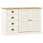 vidaXL Aparador con cajones VIGO madera maciza pino blanco 113x40x75cm