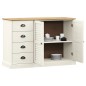 vidaXL Aparador con cajones VIGO madera maciza pino blanco 113x40x75cm