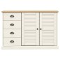 vidaXL Aparador con cajones VIGO madera maciza pino blanco 113x40x75cm