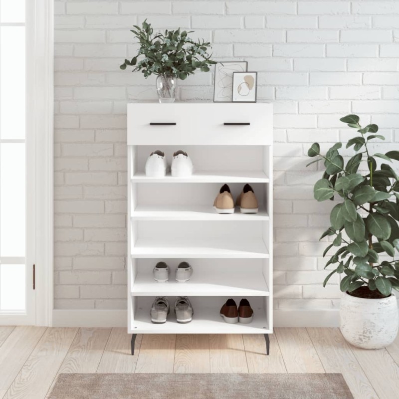 vidaXL Zapatero madera de ingeniería blanco 60x35x105 cm vidaXL Zapatero madera de ingeniería blanco 60x35x105 cm