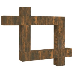 vidaXL Set de muebles de TV 9 pzas madera contrachapada roble ahumado