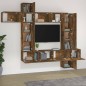 vidaXL Set de muebles de TV 9 pzas madera contrachapada roble ahumado vidaXL Set de muebles de TV 9 pzas madera contrachapada roble ahumado