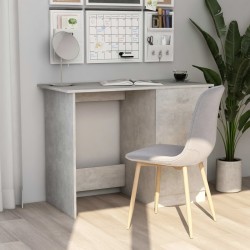 vidaXL Escritorio de madera contrachapada gris hormigón 100x50x76 cm