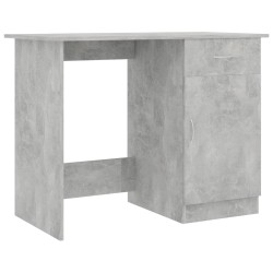 vidaXL Escritorio de madera contrachapada gris hormigón 100x50x76 cm