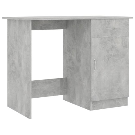 vidaXL Escritorio de madera contrachapada gris hormigón 100x50x76 cm
