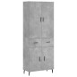 vidaXL Aparador alto madera contrachapada gris hormigón 69,5x34x180 cm vidaXL Aparador alto madera contrachapada gris hormigón 69,5x34x180 cm