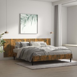 vidaXL Cabecero pared madera contrachapada roble ahumado 240x1,5x80 cm