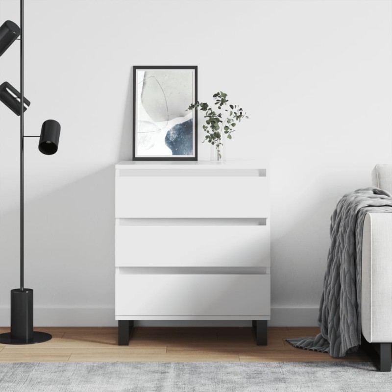 vidaXL Aparador de madera contrachapada blanco 60x35x70 cm