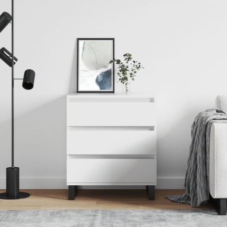vidaXL Aparador de madera contrachapada blanco 60x35x70 cm