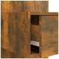 vidaXL Cabecero de cama y mesitas madera contrachapada roble ahumado vidaXL Cabecero de cama y mesitas madera contrachapada roble ahumado