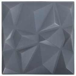 vidaXL Paneles de pared 3D 12 unidades 50x50 cm gris diamante 3 m²