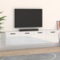 vidaXL Armarios pared 2 uds contrachapada blanco brillo 60x36,5x35 cm vidaXL Armarios pared 2 uds contrachapada blanco brillo 60x36,5x35 cm