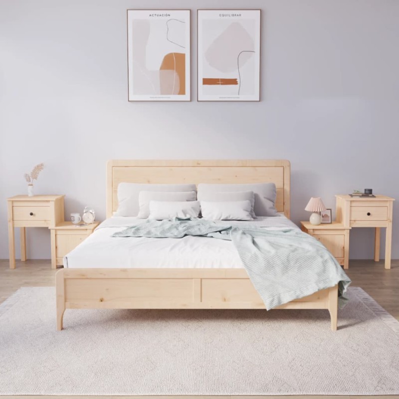 vidaXL Mesitas de noche 2 uds madera maciza de pino 79,5x38x65,5 cm vidaXL Mesitas de noche 2 uds madera maciza de pino 79,5x38x65,5 cm