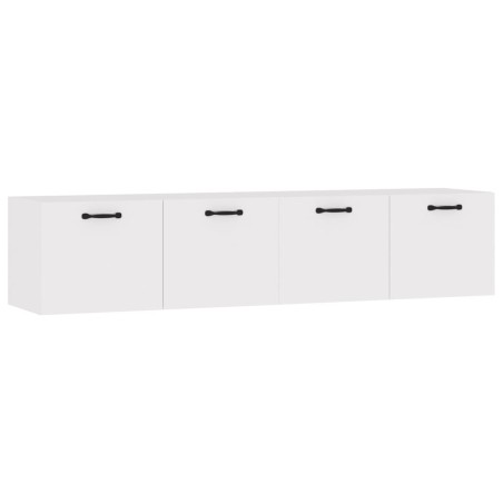 vidaXL Armarios pared 2 uds contrachapada blanco brillo 60x36,5x35 cm