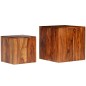 vidaXL Mesa de centro de madera maciza sheesham 2 unidades 40x40x40 cm vidaXL Mesa de centro de madera maciza sheesham 2 unidades 40x40x40 cm