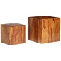 vidaXL Mesa de centro de madera maciza sheesham 2 unidades 40x40x40 cm vidaXL Mesa de centro de madera maciza sheesham 2 unidades 40x40x40 cm