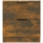vidaXL Mesita de noche madera contrachapada color roble ahumado