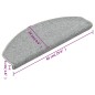 vidaXL Alfombras de peldaños de escalera 15 uds gris claro 65x24x4 cm vidaXL Alfombras de peldaños de escalera 15 uds gris claro 65x24x4 cm