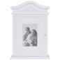 vidaXL Armario para llaves con marco de fotos blanco 