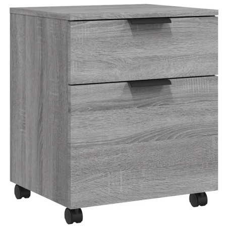 vidaXL Archivador ruedas madera contrachapada gris Sonoma 45x38x54 cm