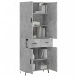 vidaXL Aparador alto madera contrachapada gris hormigón 69,5x34x180 cm vidaXL Aparador alto madera contrachapada gris hormigón 69,5x34x180 cm
