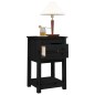 vidaXL Mesita de noche madera maciza de pino negro 40x35x61,5 cm vidaXL Mesita de noche madera maciza de pino negro 40x35x61,5 cm