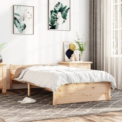 vidaXL Estructura de cama de madera maciza 90x200 cm