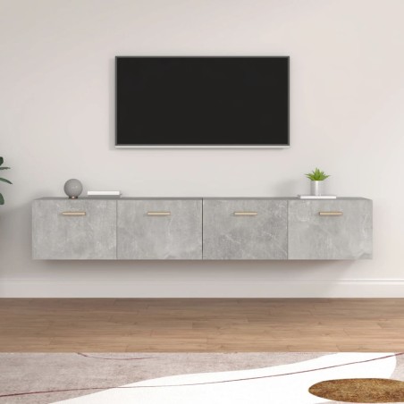 vidaXL Armarios pared 2 uds contrachapada gris hormigón 100x36,5x35 cm