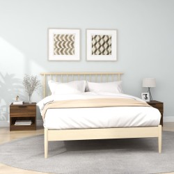 vidaXL Mesitas de noche 2 uds madera contrachapada color roble marrón