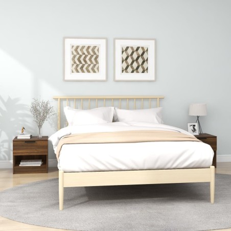 vidaXL Mesitas de noche 2 uds madera contrachapada color roble marrón