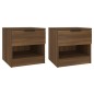 vidaXL Mesitas de noche 2 uds madera contrachapada color roble marrón vidaXL Mesitas de noche 2 uds madera contrachapada color roble marrón