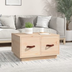 vidaXL Mesa de centro de madera maciza de pino 60x53x35 cm