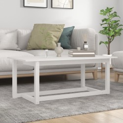 vidaXL Mesa de centro de madera maciza de pino blanco 110x55x45 cm