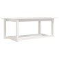vidaXL Mesa de centro de madera maciza de pino blanco 110x55x45 cm vidaXL Mesa de centro de madera maciza de pino blanco 110x55x45 cm