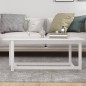 vidaXL Mesa de centro de madera maciza de pino blanco 110x55x45 cm vidaXL Mesa de centro de madera maciza de pino blanco 110x55x45 cm