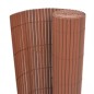 vidaXL Valla de jardín doble cara marrón 110x400 cm vidaXL Valla de jardín doble cara marrón 110x400 cm