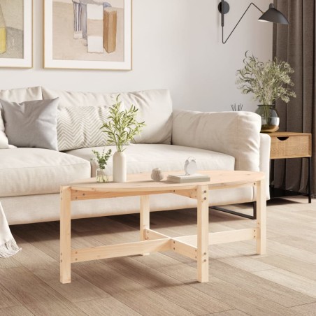 vidaXL Mesa de centro de madera maciza de pino 118x63x45 cm