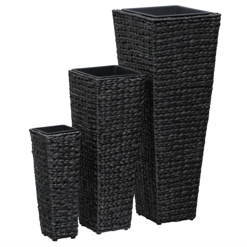 vidaXL Conjunto de arriates 3 piezas jacinto de agua negro vidaXL Conjunto de arriates 3 piezas jacinto de agua negro