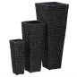vidaXL Conjunto de arriates 3 piezas jacinto de agua negro vidaXL Conjunto de arriates 3 piezas jacinto de agua negro