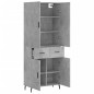 vidaXL Aparador alto madera contrachapada gris hormigón 69,5x34x180 cm vidaXL Aparador alto madera contrachapada gris hormigón 69,5x34x180 cm