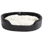 vidaXL Cama de perros felpa y cuero sintético negro beige 99x89x21 cm vidaXL Cama de perros felpa y cuero sintético negro beige 99x89x21 cm