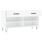 vidaXL Banco zapatero madera de ingeniería blanco 102x35x55 cm