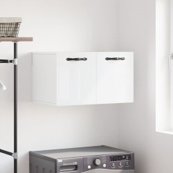 vidaXL Armario pared madera contrachapada blanco brillo 60x36,5x35 cm