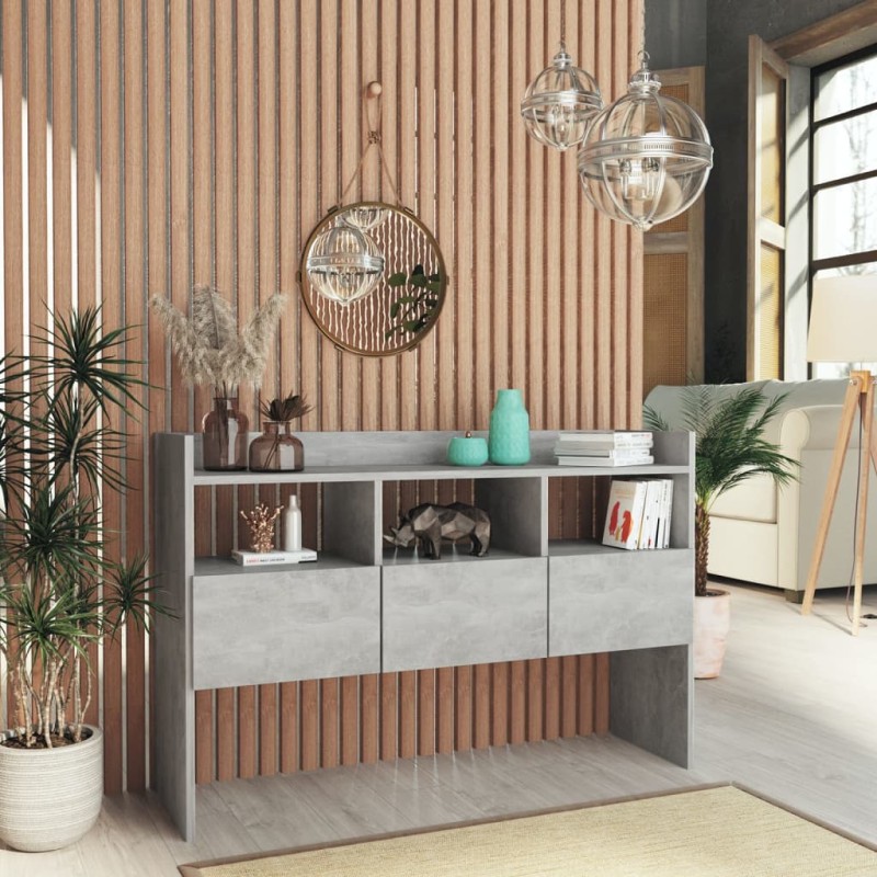 vidaXL Aparador de madera contrachapada gris hormigón 105x30x70 cm vidaXL Aparador de madera contrachapada gris hormigón 105x30x70 cm