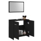 vidaXL Conjunto de muebles de baño madera contrachapada negro