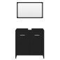 vidaXL Conjunto de muebles de baño madera contrachapada negro