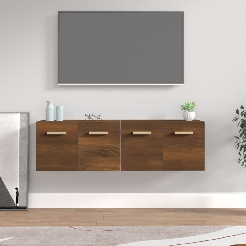 vidaXL Armarios pared 2 uds contrachapada roble marrón 60x36,5x35cm vidaXL Armarios pared 2 uds contrachapada roble marrón 60x36,5x35cm