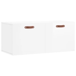 vidaXL Armario de pared madera ingeniería blanco brillo 80x36,5x35 cm